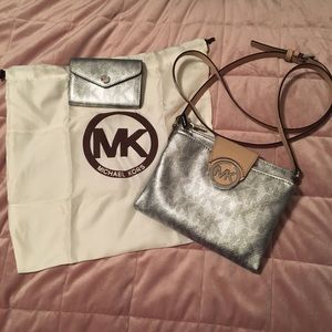 Michael Kors Gunmetal Crossbody Set